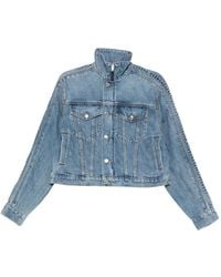 Alexander Wang - Logo-Lettering Denim Jacket - Lyst