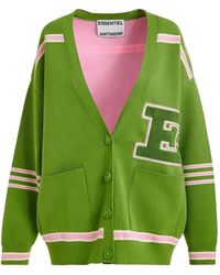 Essentiel Antwerp - Jigan V-Neck Striped-Detail Cardigan - Lyst