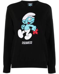 DSquared² - Intarsia-Knit Organic Cotton Jumper - Lyst