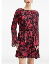 Guess - Floral-Print Pleated Mini Dress - Lyst