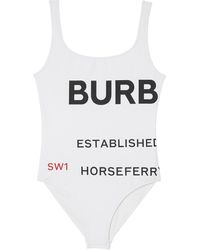 Burberry Costume intero con stampa - Bianco