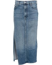 Mother - The Split Second Denim Midi Skirt - Lyst