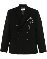GIUSEPPE DI MORABITO - Doppelreihiger Blazer mit Blumenbrosche - Lyst