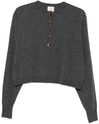 Alysi - Pull Crop À Boutonnière - Lyst