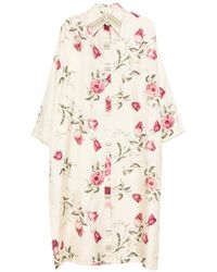 Antonio Marras - Floral-Print Shirt Midi Dress - Lyst