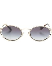 Miu Miu - Sonnenbrille Mit Ovalem Gestell - Lyst