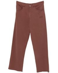 MM6 by Maison Margiela - Logo-Embroidered Wide-Leg Trousers - Lyst