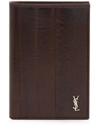 Saint Laurent - Logo-Plaque Bi-Fold Wallet - Lyst