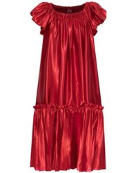 Noir Kei Ninomiya - X Comme Des Garçons Ruffled Puff-Sleeve Midi Dress - Lyst