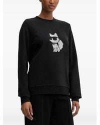 KARL LAGERFELD - Sudadera con apliques de cristal - Lyst