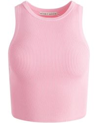 Alice + Olivia - Marvin Ribbed Cropped Tank Top - Lyst