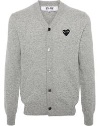 COMME DES GARÇONS PLAY - Heart-Emblem V-Neck Cardigan - Lyst