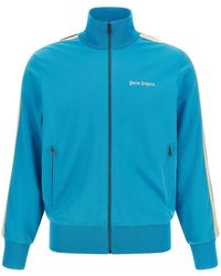 Palm Angels - Track Stripe-Detail Zip-Up Sweatshirt - Lyst