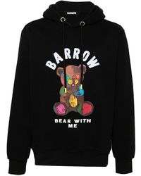 Barrow - Flocked-logo Bear-print Hoodie - Lyst