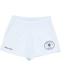 Sporty & Rich - X Hotel Du Cap Eden Roc Eden Crest Embroidered Mini Shorts - Lyst