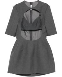 Jil Sander - Robe Courte En Sergé À Découpes - Lyst
