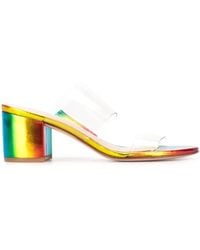 schutz geisy pvc block heel sandals