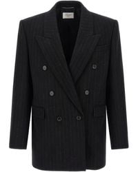 Saint Laurent - ストライプ ダブルジャケット - Lyst
