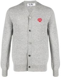 COMME DES GARÇONS PLAY - Cardigan En Maille Fine À Patch Logo - Lyst