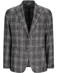 Tagliatore - Checked-Pattern Two-Button Blazer - Lyst