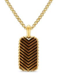 David Yurman - 18Kt Chevron-Tag Tiger-Eye Pendant - Lyst
