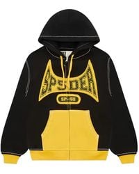 Sp5der - Logo-Print Contrast-Stitch Hoodie - Lyst