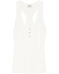 Elisabetta Franchi - Haut Côtelé À Boutons Pression - Lyst