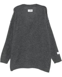 MM6 by Maison Margiela - Oversized V-Neck Sweater - Lyst