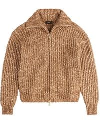 Fay - Ribbed Zip-Up Cardigan - Lyst