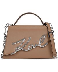 Karl Lagerfeld - Signature Leather Crossbody Bag - Lyst