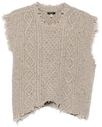 R13 - Cable-Knit Frayed Vest - Lyst