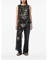AllSaints - Blouse Enola Asymétrique À Imprimé Graphique - Lyst
