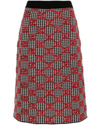 Gucci - GG-jacquard Tweed Midi Skirt - Lyst