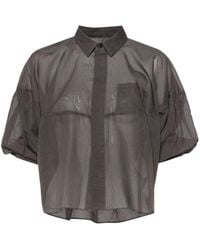 Sacai - Puff-sleeved Sheer Shirt - Lyst