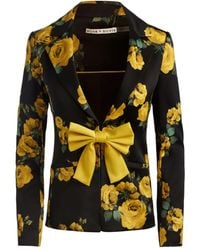Alice + Olivia - Blazer Mya con lazo y rosa estampada - Lyst