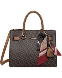 Liu Jo - Monogram-Pattern Scarf-Detail Tote Bag - Lyst