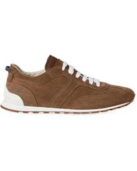 Brunello Cucinelli - Suede Runners With Shiny Loops - Lyst