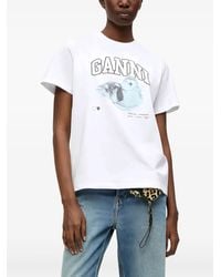 Ganni - Organic Cotton T-Shirt - Lyst