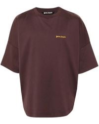 Palm Angels - Embroidered-logo Cotton T-shirt - Lyst