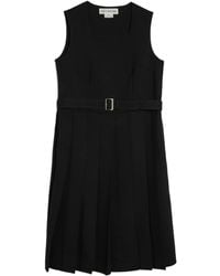 Comme des Garçons - Gabardine Belted Pleated Midi Dress - Lyst