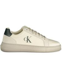Calvin Klein - Logo-Print Leather Sneakers - Lyst