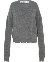 OPEN YY - Wickelpullover Im Distressed-Look - Lyst