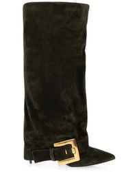 Balmain - Bottines Anthem En Daim À Détail De Boucle - Lyst