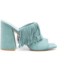 Stuart Weitzman - Tia Fringe Suede Sandals - Lyst