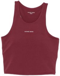 Anine Bing - Elina Logo-Print Racerback Top - Lyst