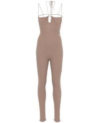 Blumarine - Cut-Out Ribbed Jumpsuit - Lyst