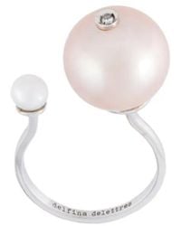 Delfina Delettrez - Anillo Con Diamante "Pearl Piercing" - Lyst