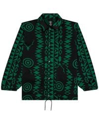 South2 West8 - Geometric-Pattern Coach Jacket - Lyst
