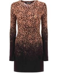 Just Cavalli - Leopard-Print Ombre Mini Dress - Lyst