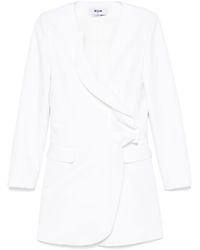 MSGM - Smoking Mini-Jurk Met Ruches - Lyst